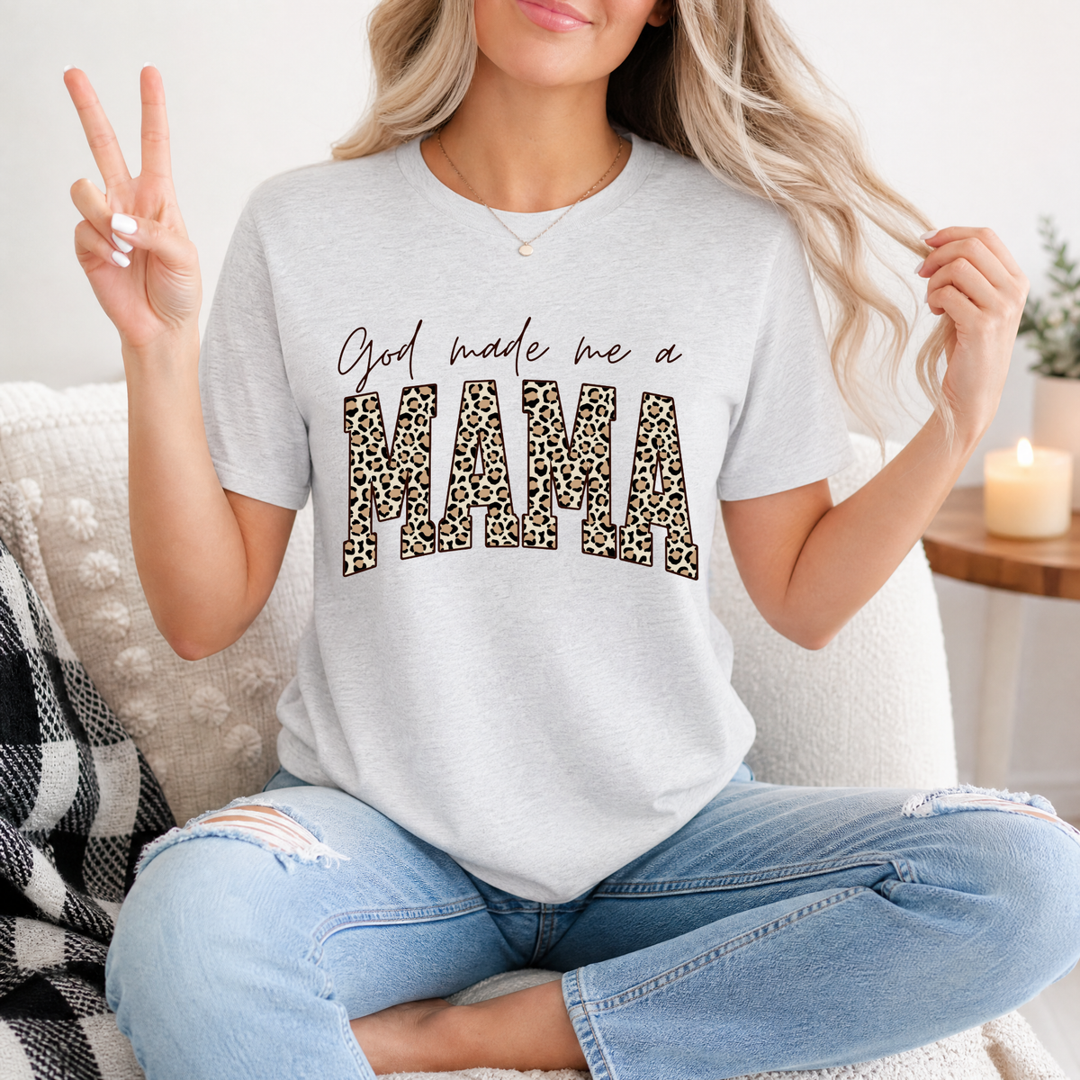 God Made Me A Momma Premium Graphic Tee