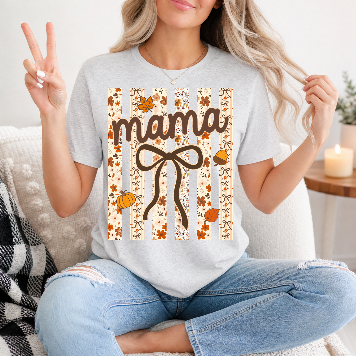 Striped Preppy Fall Premium Graphic Tee