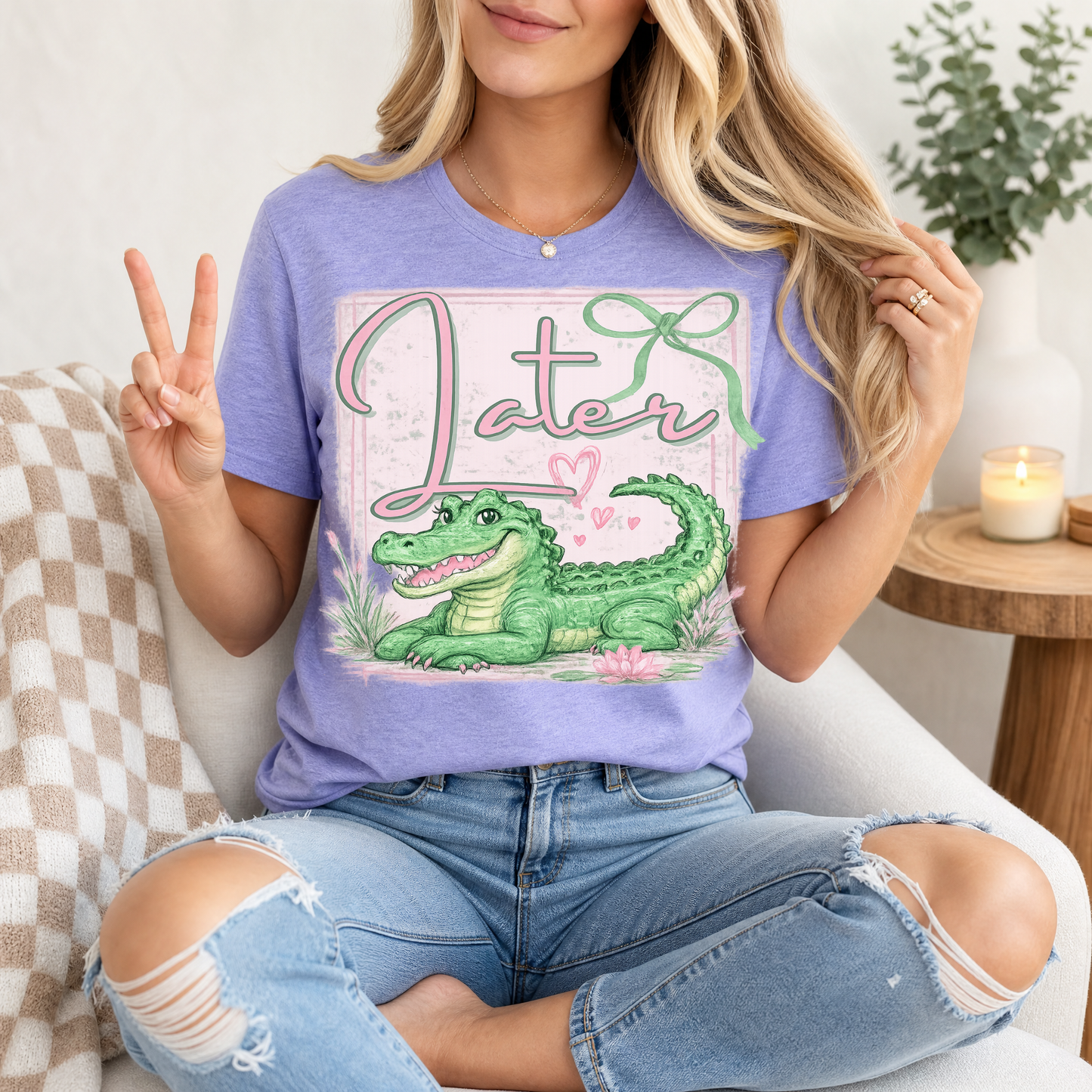 Precious Later Gator Girly Premium Graphic Tee