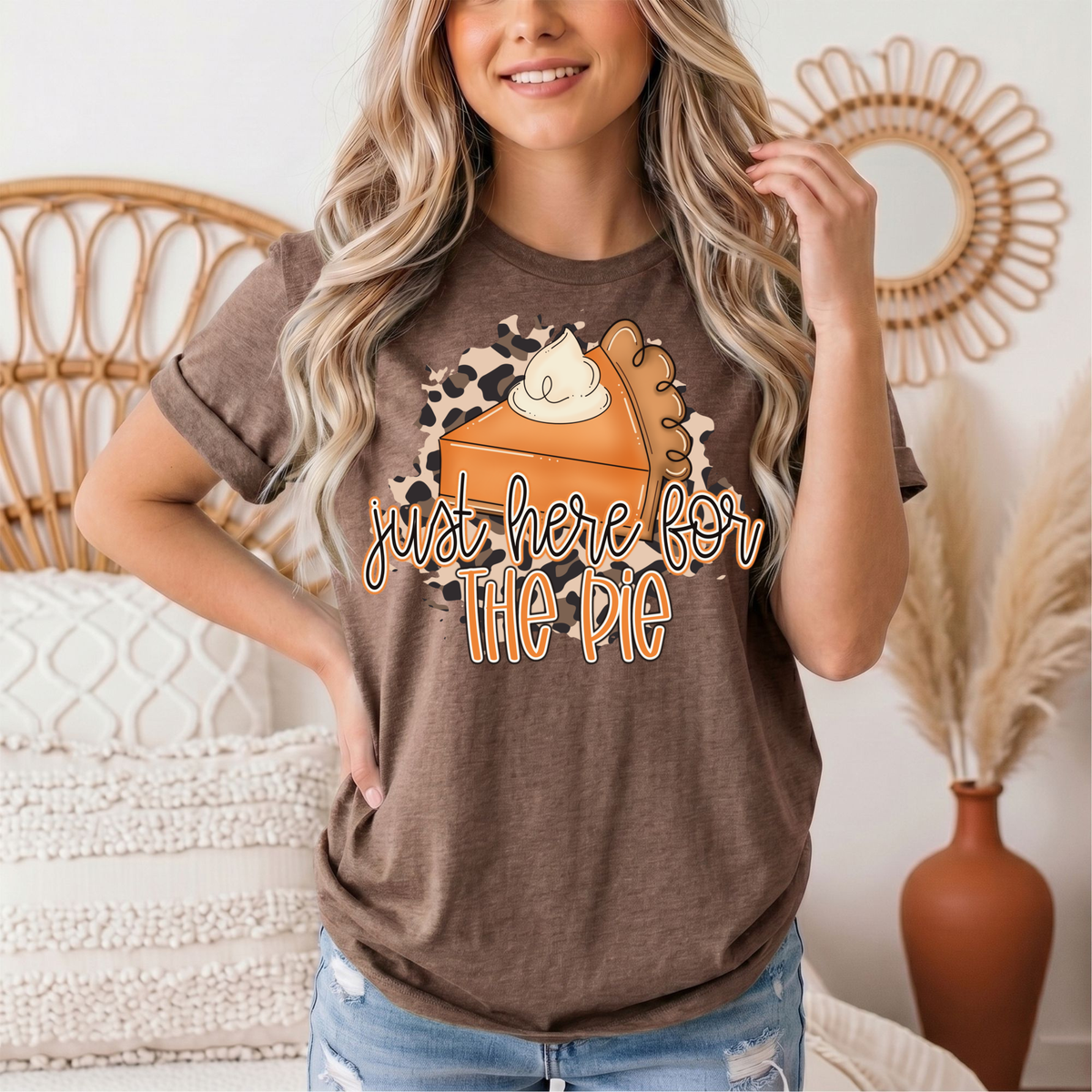 Just Here for the Pie Pumpkin Pie Graphic Tee