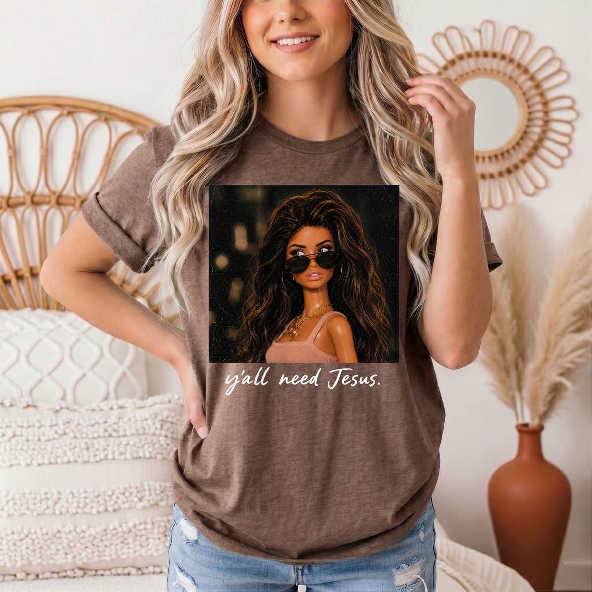 Y'all Need Jesus Doll Graphic Tee