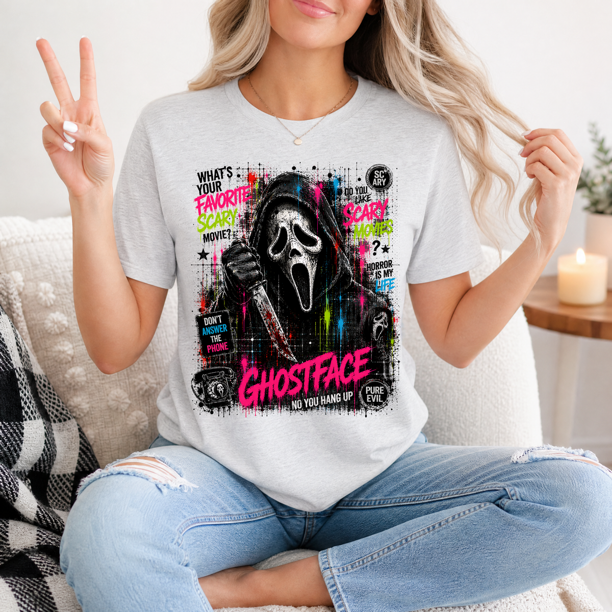 Ghostface Scary Movie Premium Graphic Tee