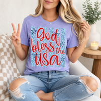 God Bless The USA Cheetah Blue Premium Graphic Tee