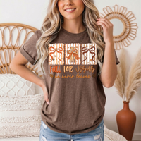 Fall for Jesus He Never Leaves Christian Graphic Tee