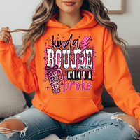 Kinda Boujee Kinda Broke Pink Leopard Graphic Hoodie
