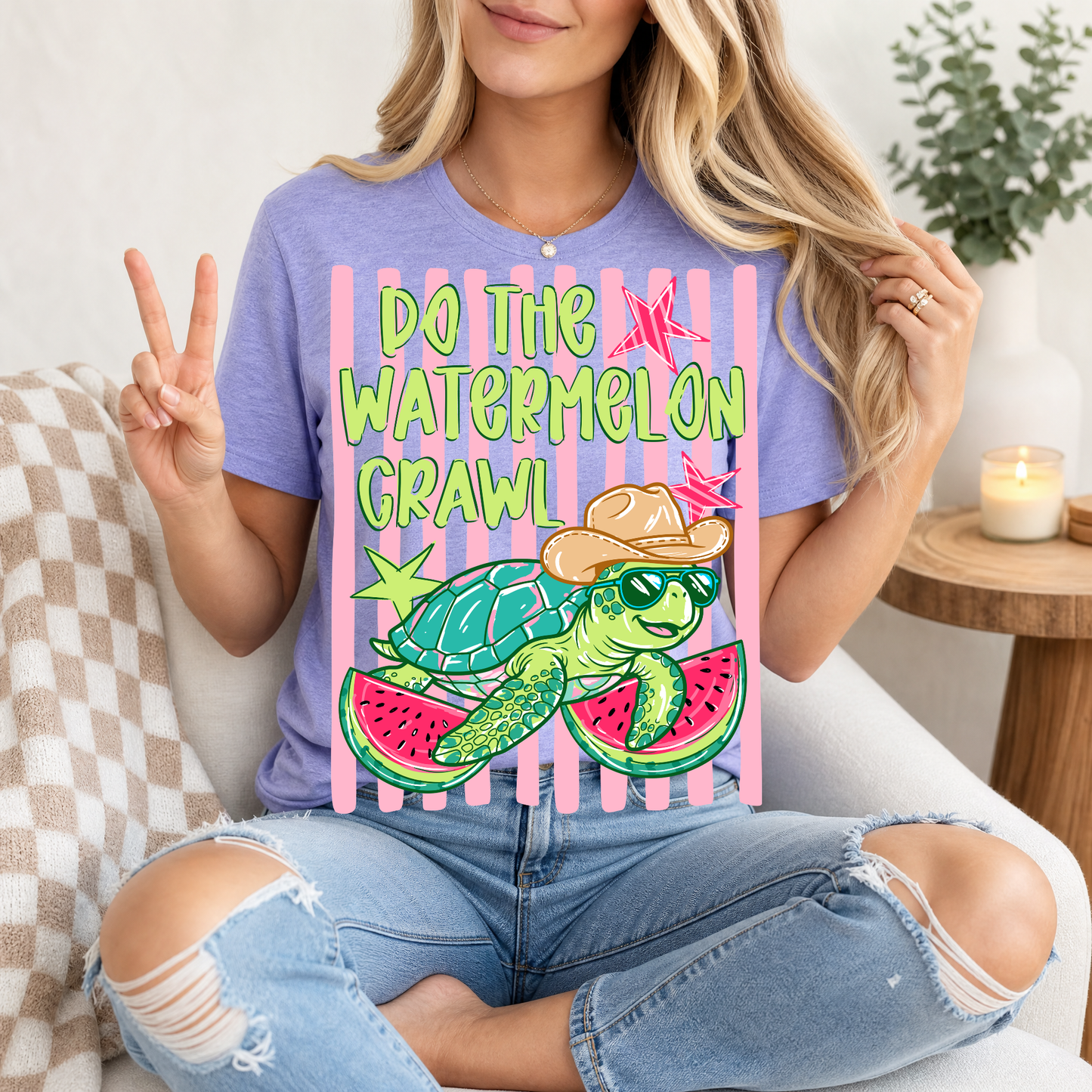 Watermelon Crawl Turtle Premium Graphic Tee