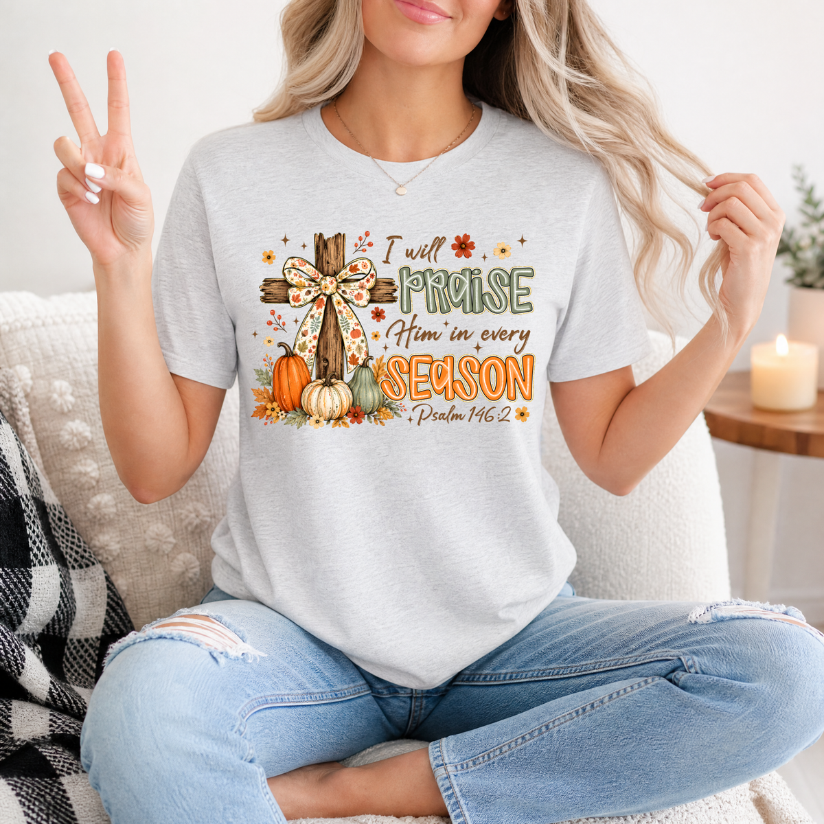 Praise Him in Every Season Premium Graphic Tee
