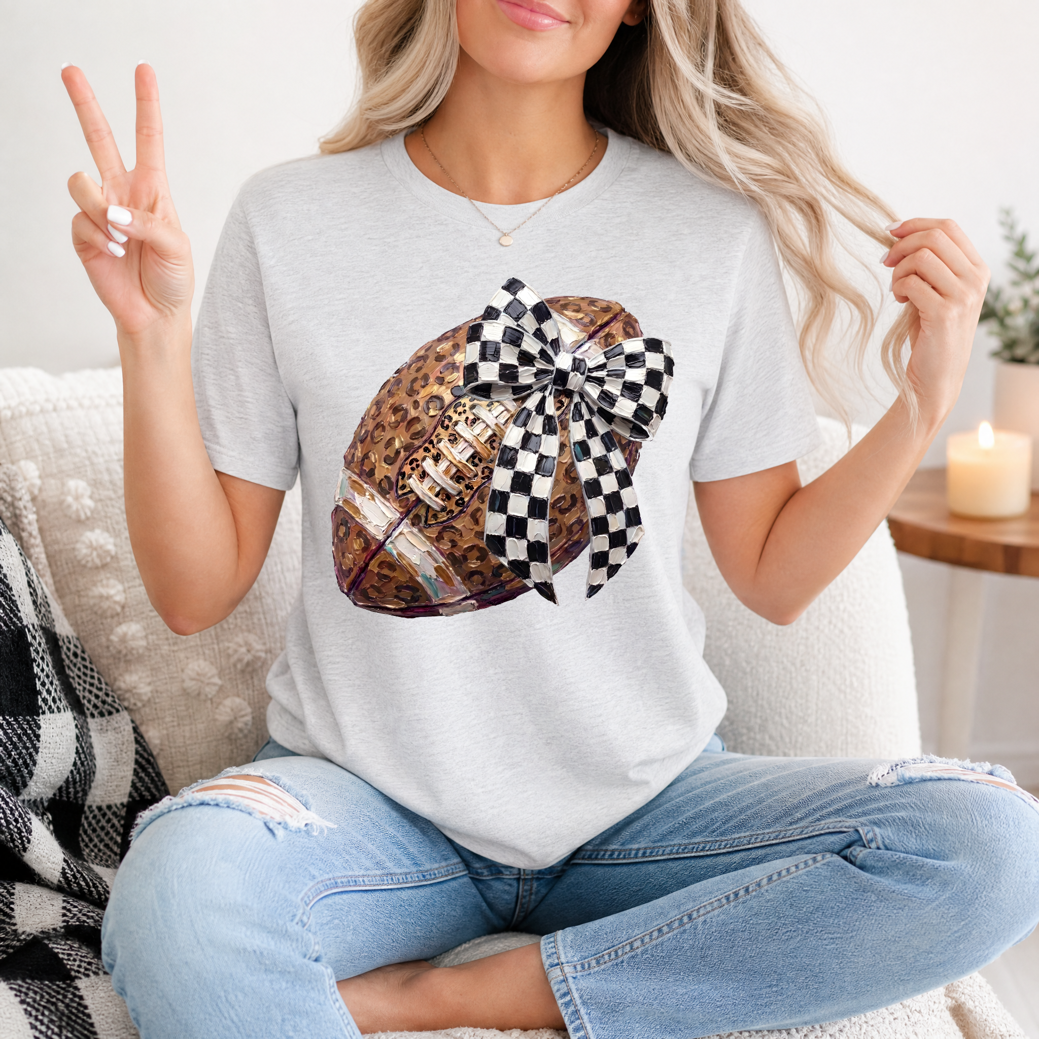 Leopard Painted Football Premium Graphic Tee