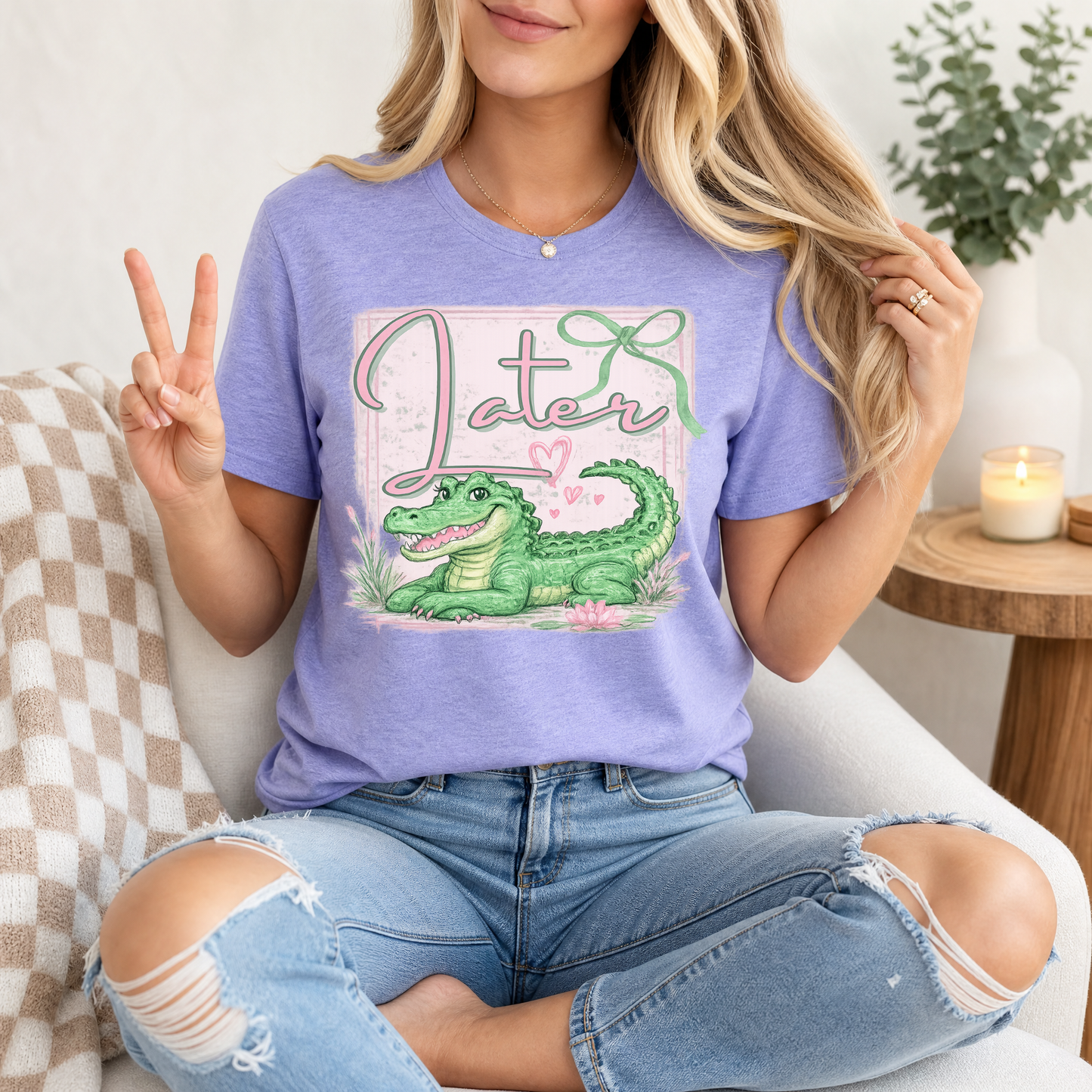 Precious Later Gator Girly Premium Graphic Tee