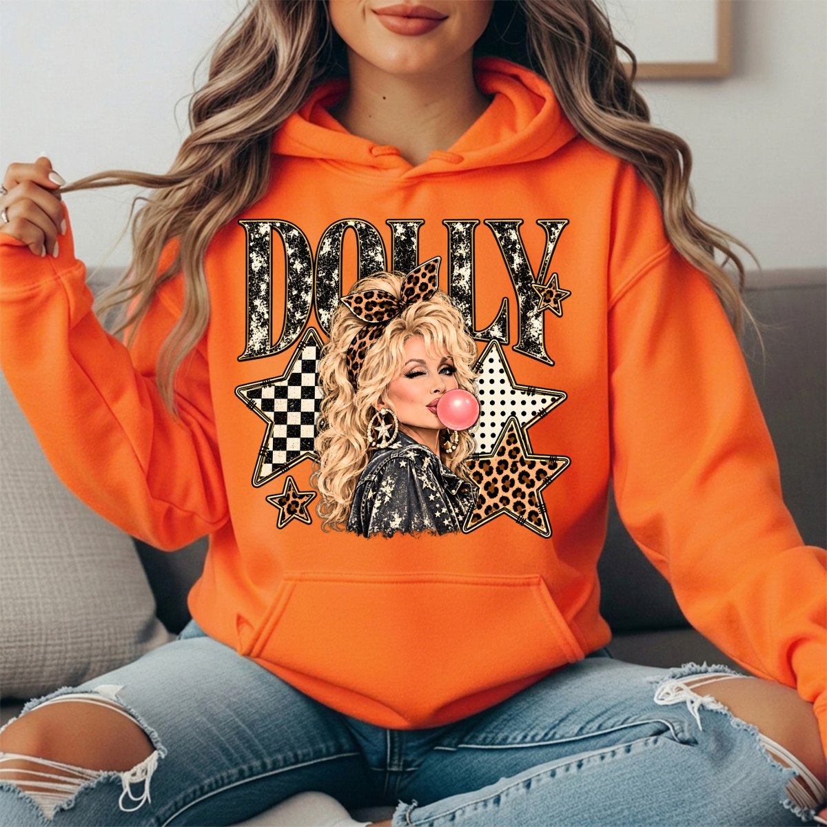 Dolly Bubblegum & Leopard Stars Graphic Hoodie
