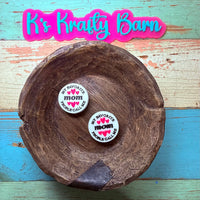 Silicone Focal Bead- My favorite people call me Mom Pink hearts K's Krafty Barn