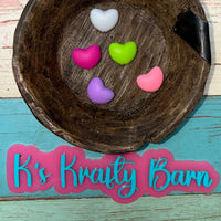 19mm Silicone Heart Spacers for beadable items- 6 pack MIX K's Krafty Barn
