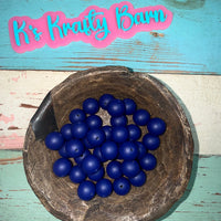 15mm Solid Silicone Beads- Sapphire Blue