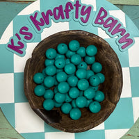 15mm Solid Silicone Beads- Peacock