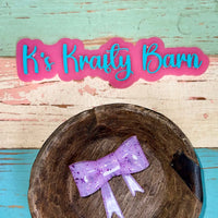 Silicone Focal Bead- Purple confetti jelly bow K's Krafty Barn
