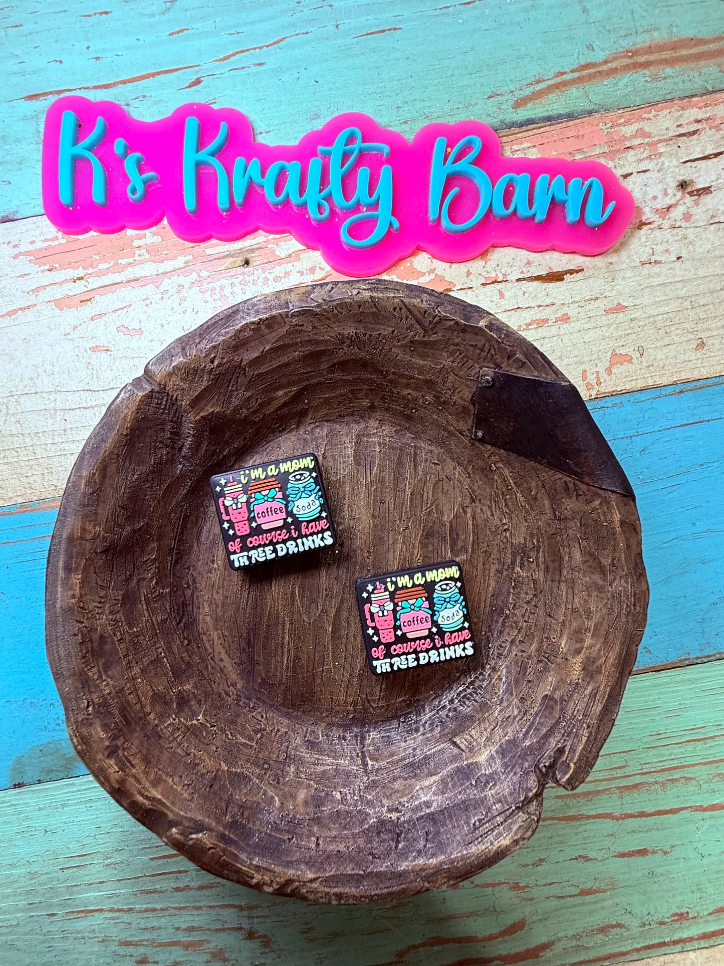 Wholesale Silicone Focal Bead-I’m a Mom of course I have 3 drinks