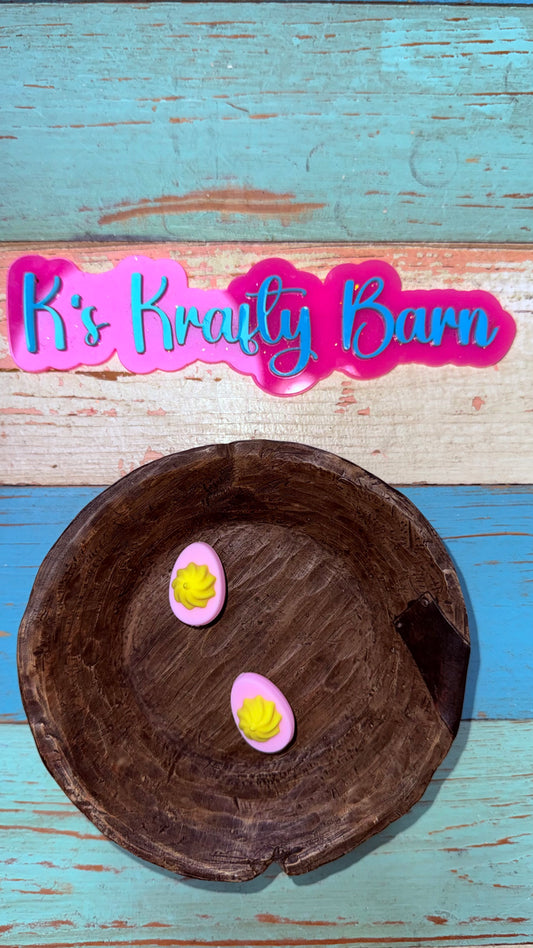 Wholesale Silicone Focal Bead-Pink Deviled Egg