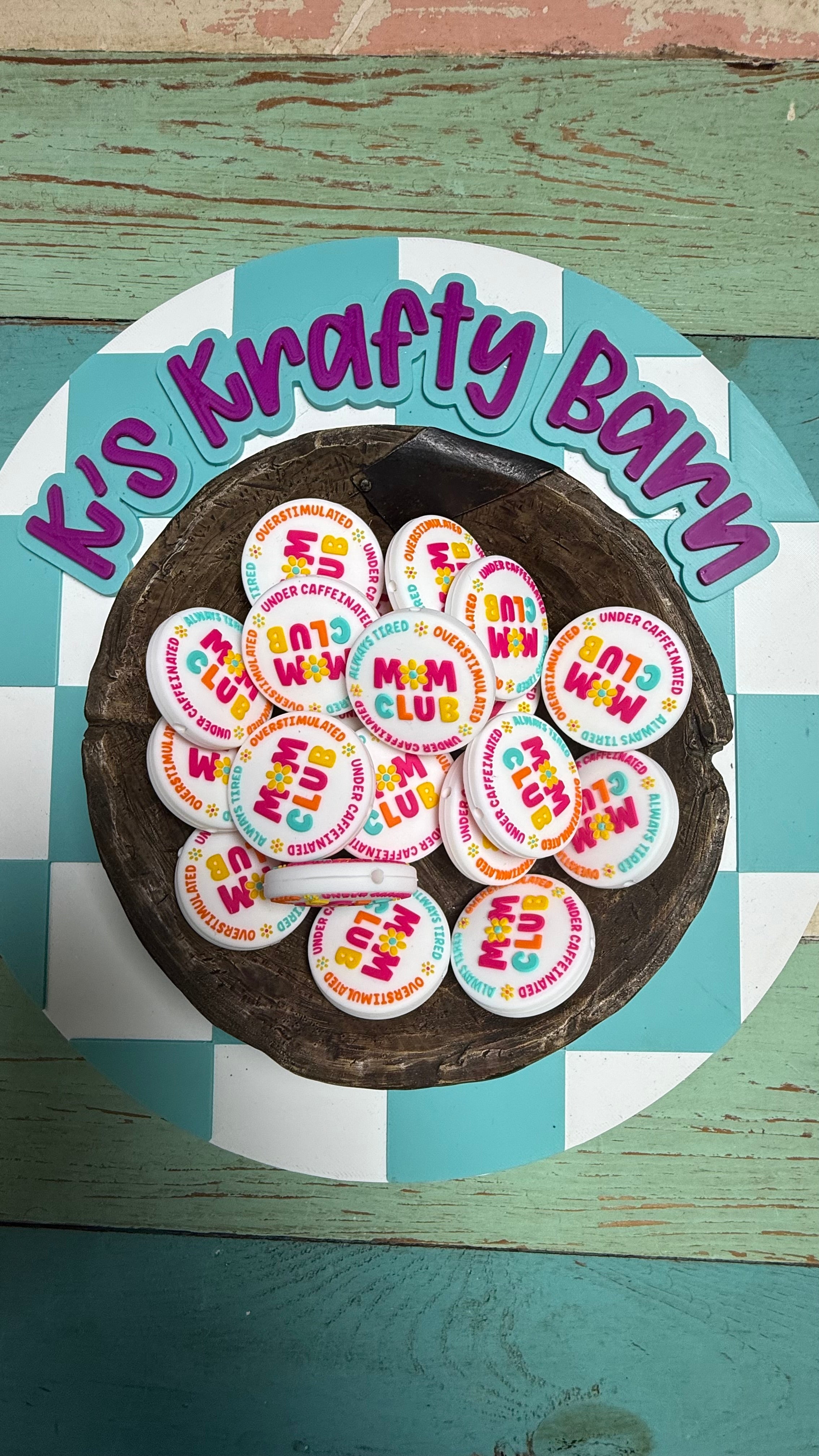 Silicone Focal Bead-Mom Club
