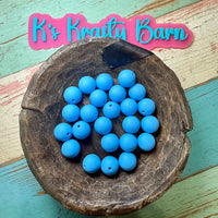 15mm Solid Silicone Beads- Sky Blue K's Krafty Barn