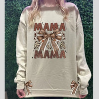 Mama Mama Mama Western Bow – Country Leopard Mama Graphic K's Krafty Barn
