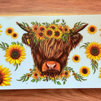 #40 Highland cow with sunflowers K's Krafty Barn
