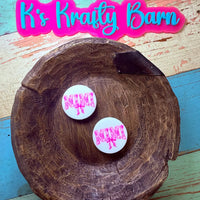 Silicone Focal Bead- Pink MiMi Bow K's Krafty Barn