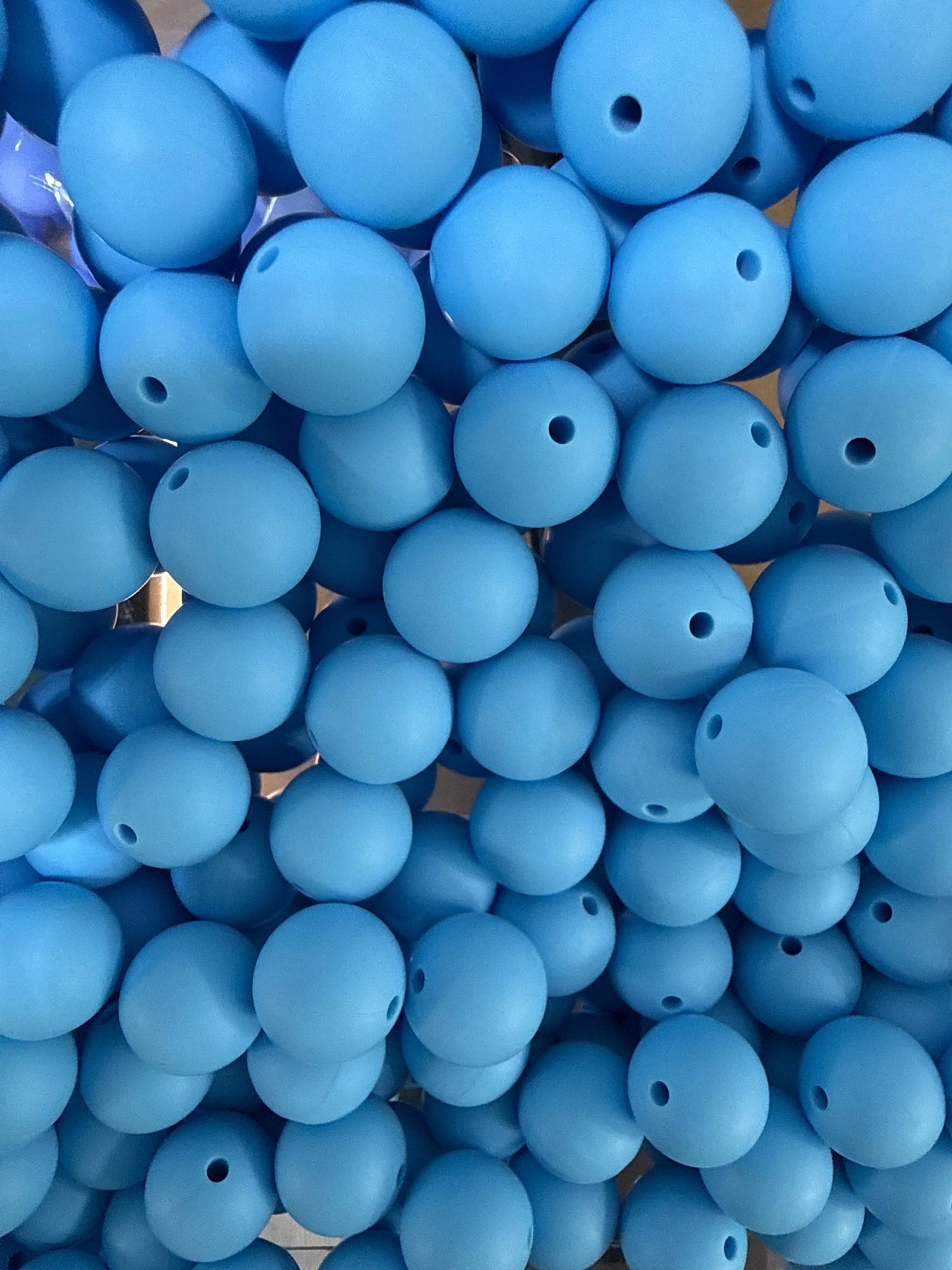 15mm Solid Silicone Beads- Sky Blue K's Krafty Barn