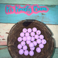 15mm Solid Silicone Beads- Pastel Lavender