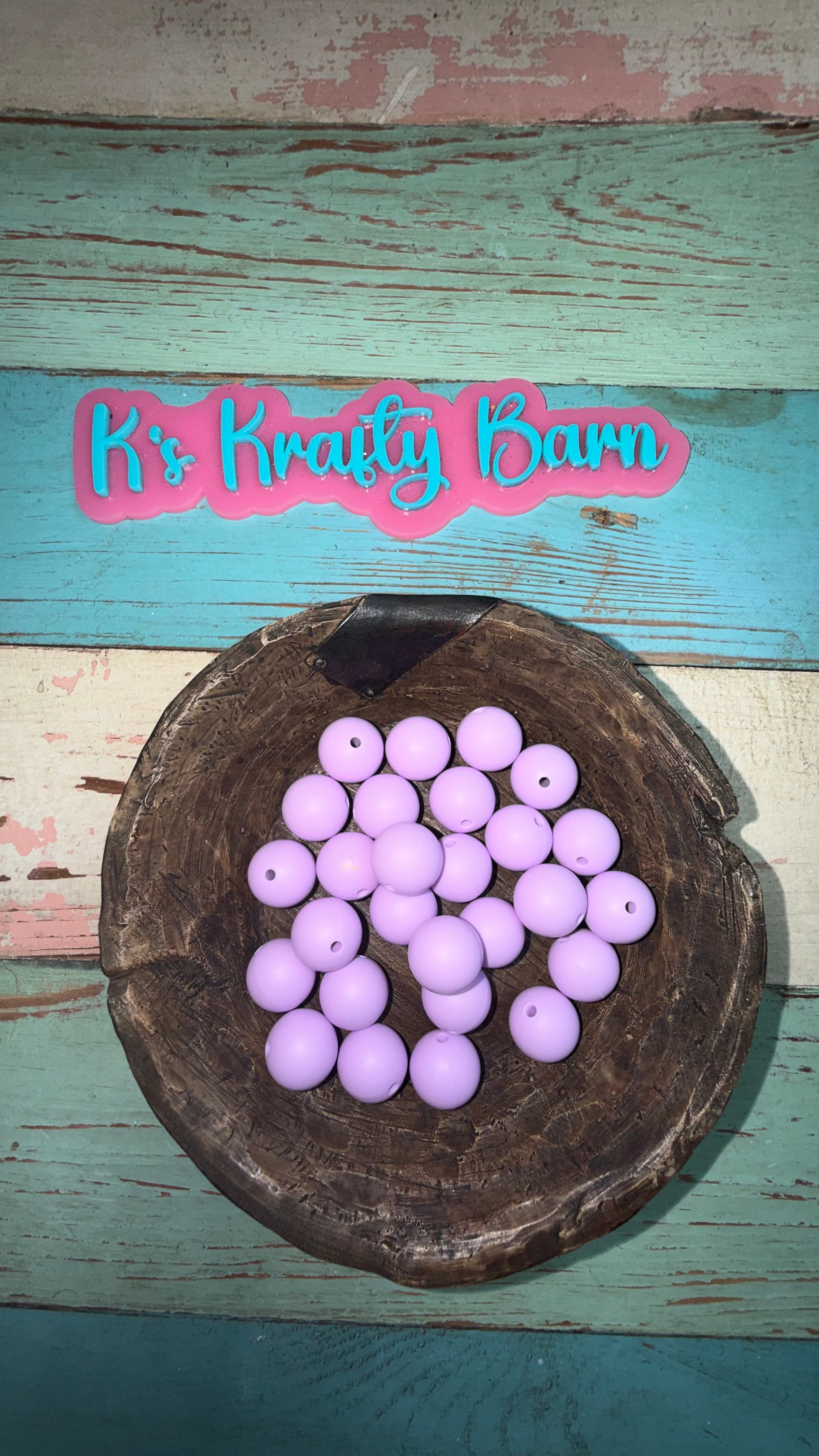 15mm Solid Silicone Beads- Pastel Lavender