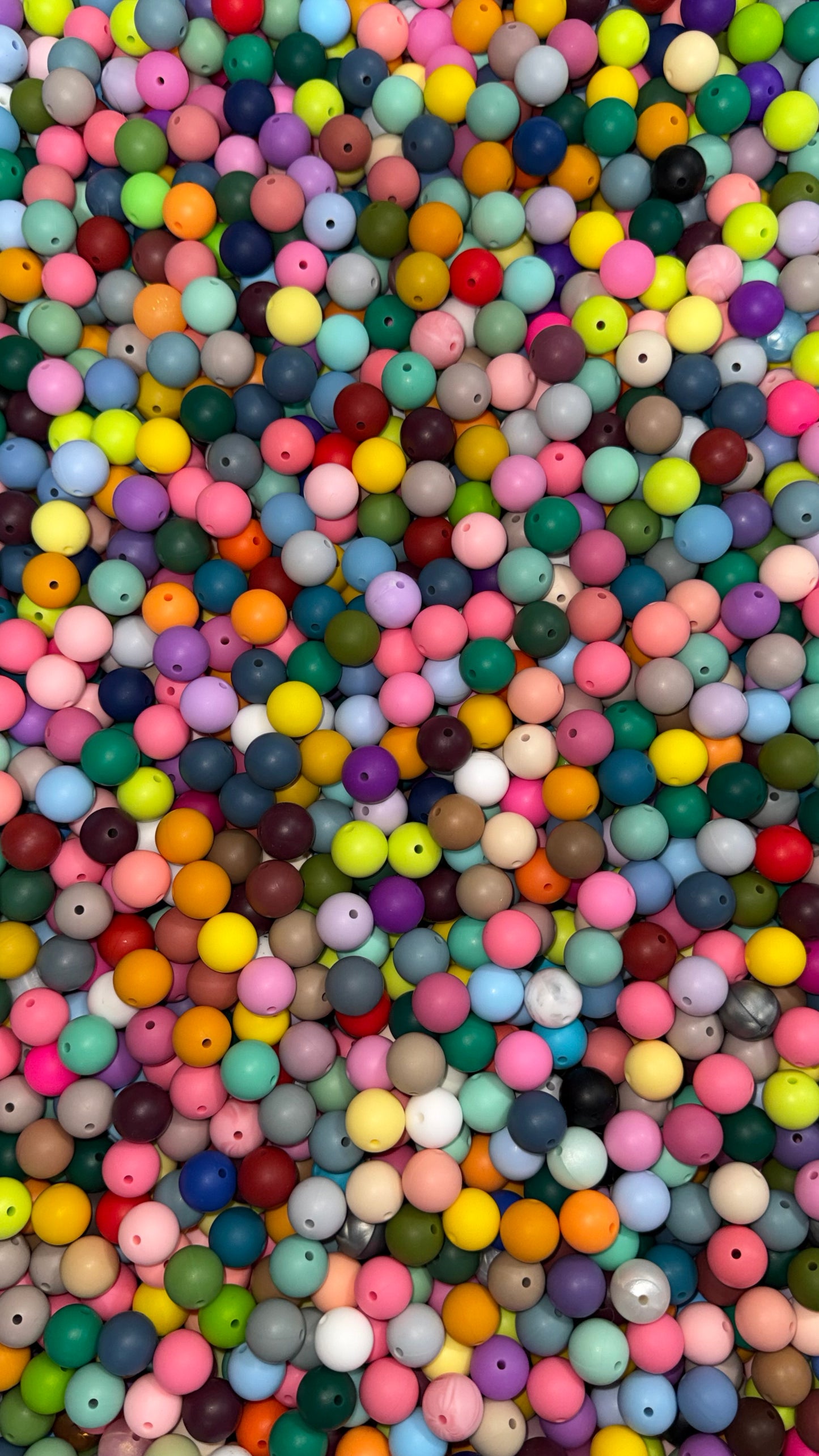 Wholesale 15mm Solid Silicone Beads- Random Color Mix