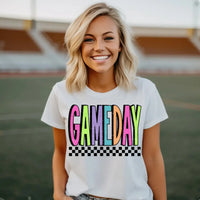Neon Checkered GameDay K's Crafty Vibes Co.