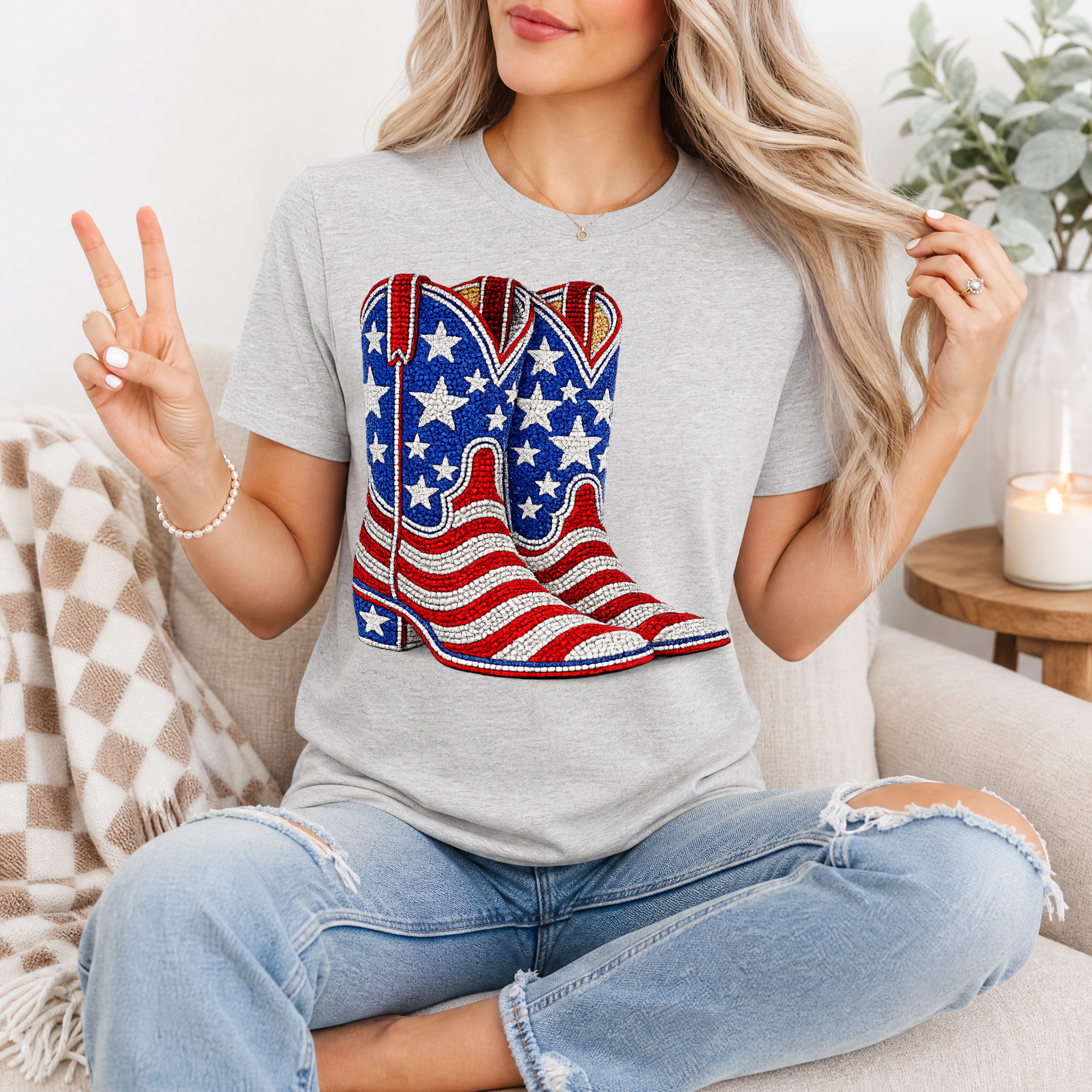Rhinestone Boots Premium Graphic Tee