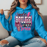 Kinda Boujee Kinda Broke Pink Leopard Graphic Hoodie