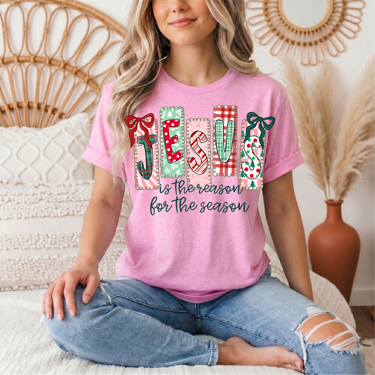 Jesus Is the Reason for the Season Christmas Graphic Tee