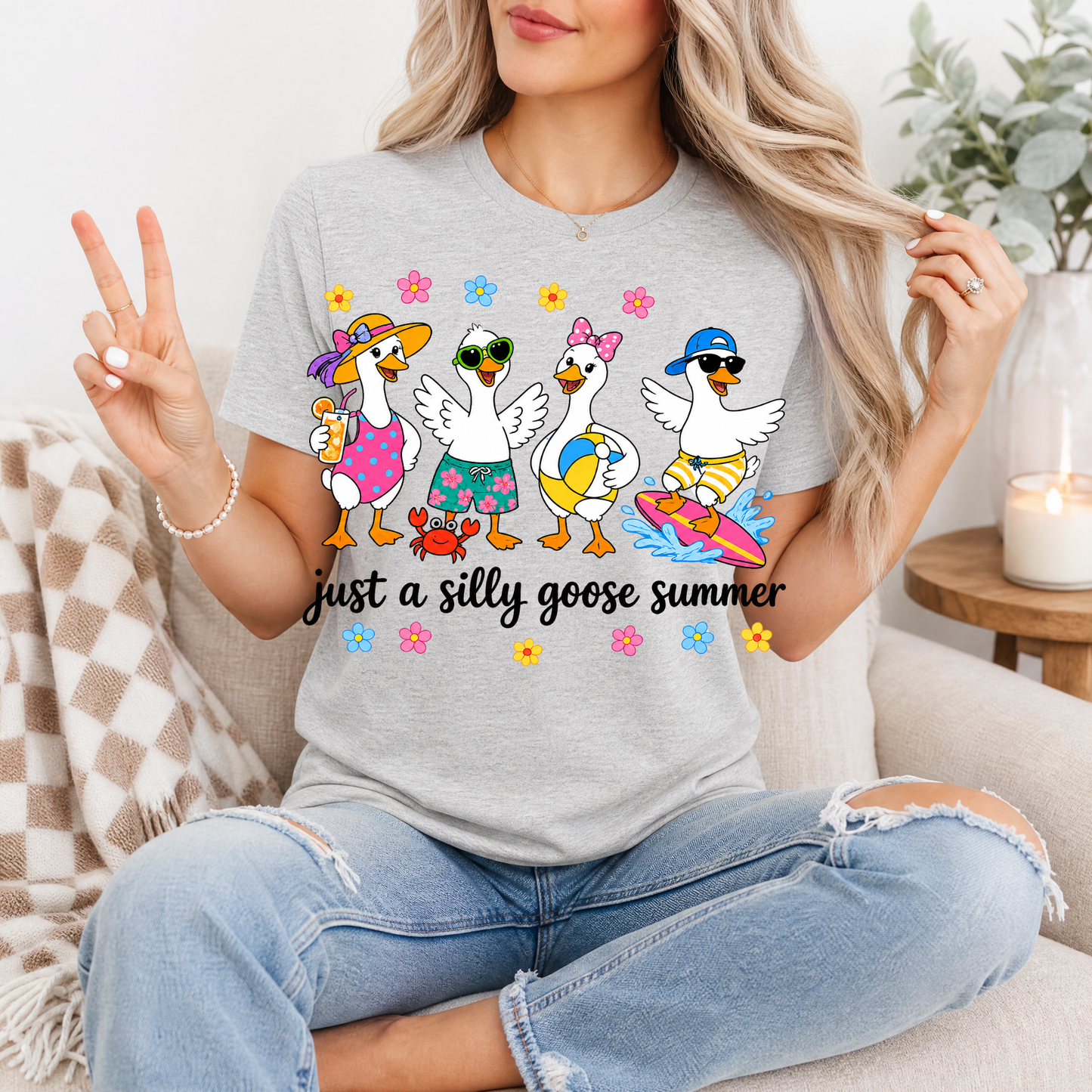 Just A Silly Goose Summer Premium Graphic Tee