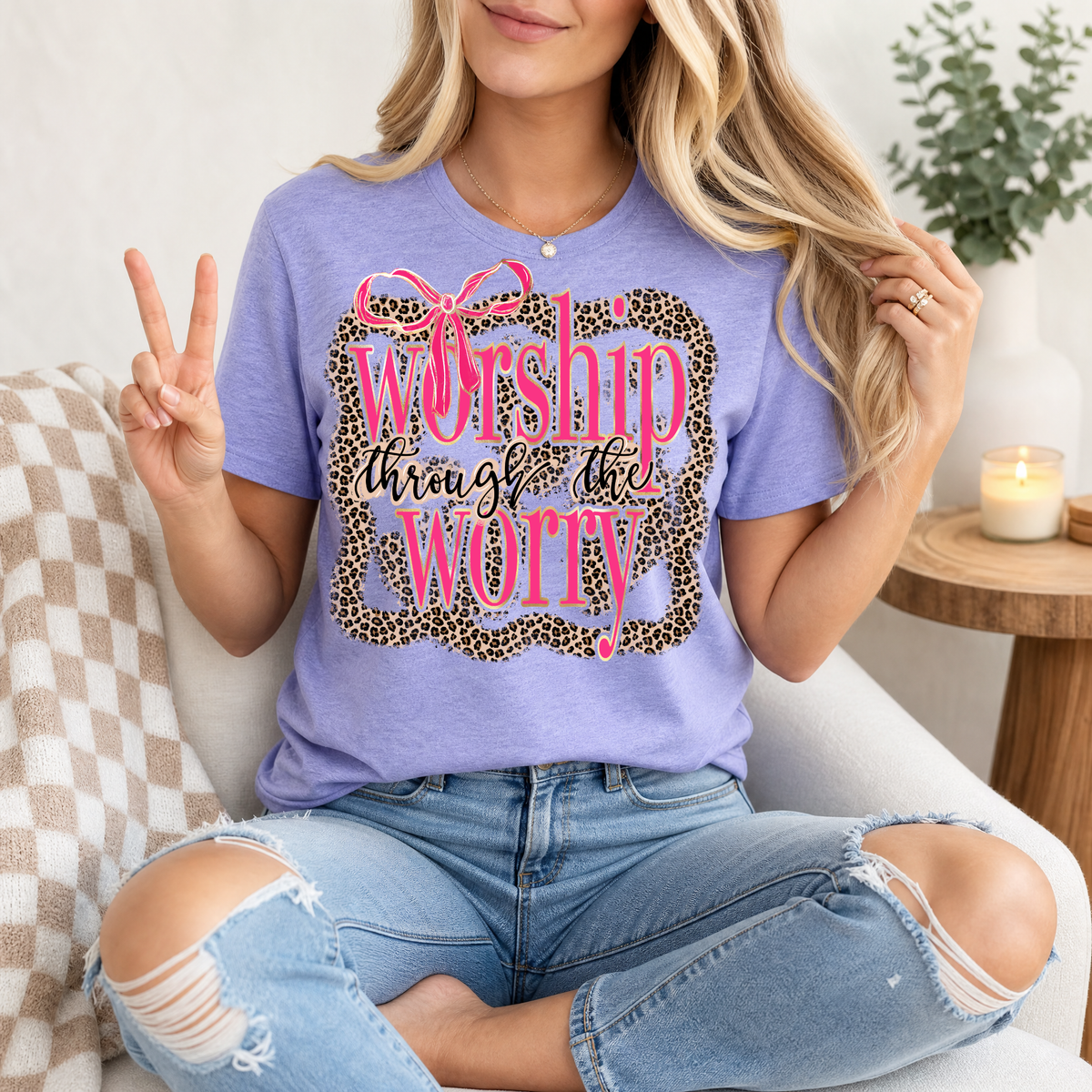 Worship Through The Worry Premium Graphic Tee