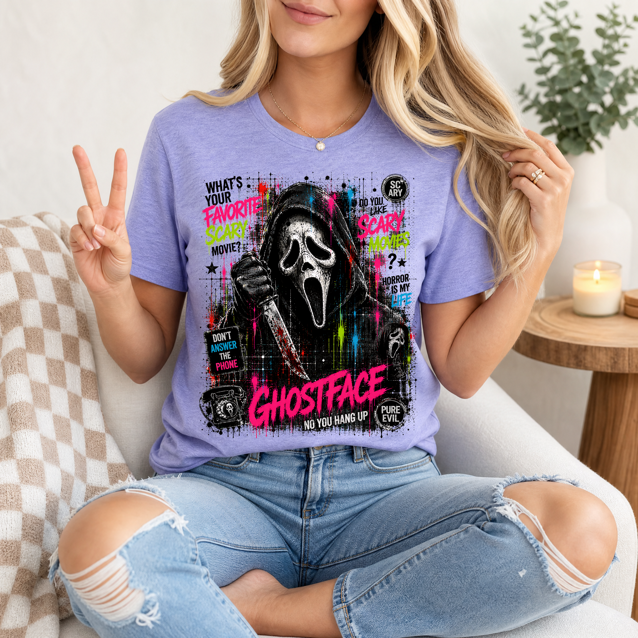 Ghostface Scary Movie Premium Graphic Tee