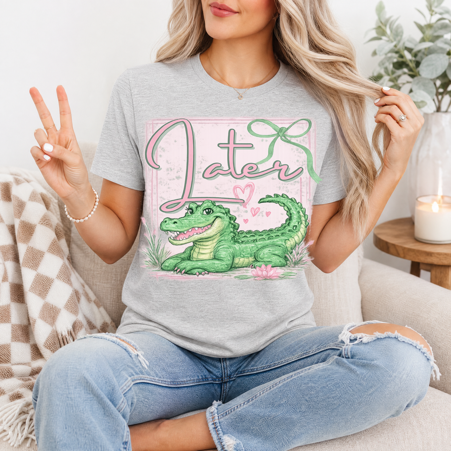 Precious Later Gator Girly Premium Graphic Tee
