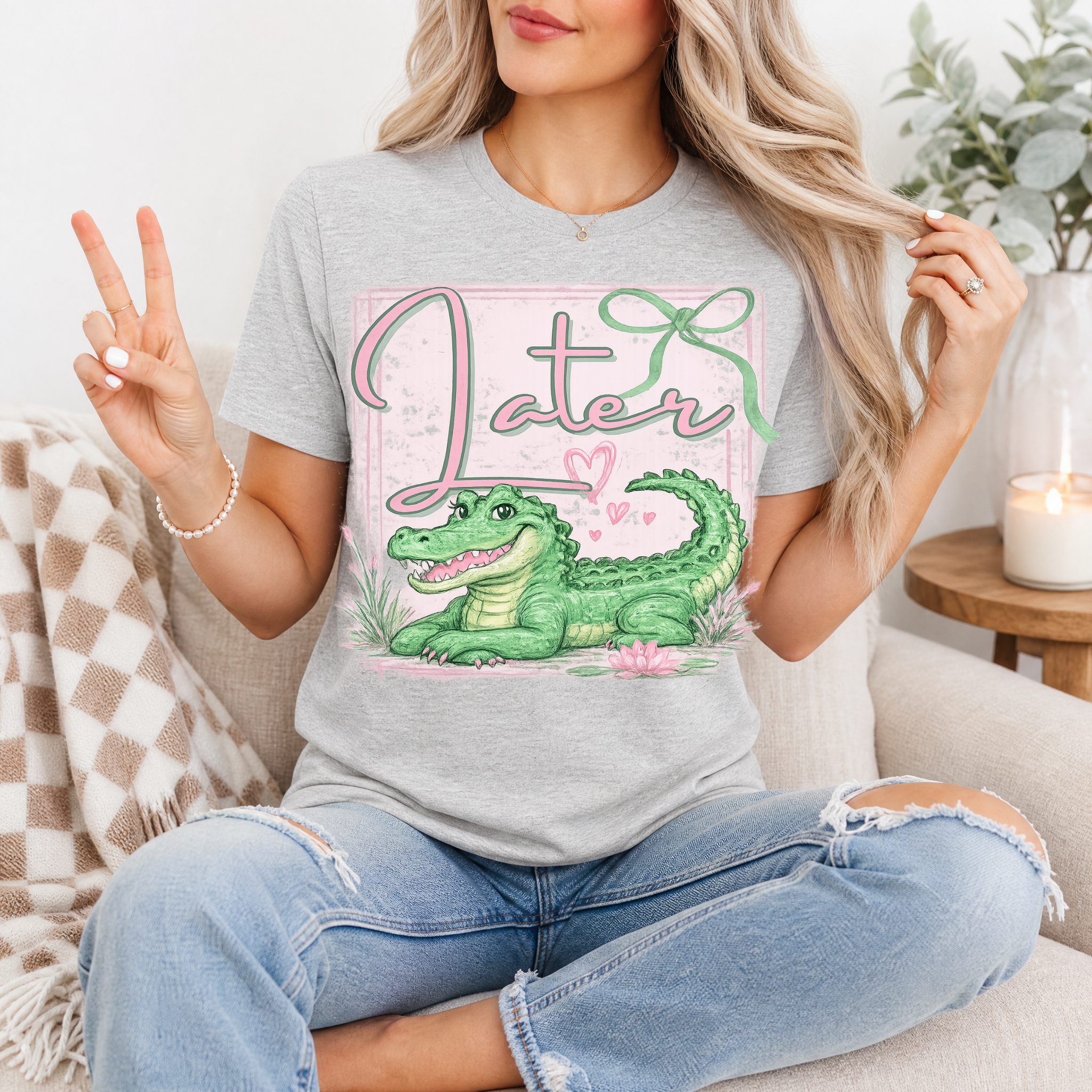 Precious Later Gator Girly Premium Graphic Tee