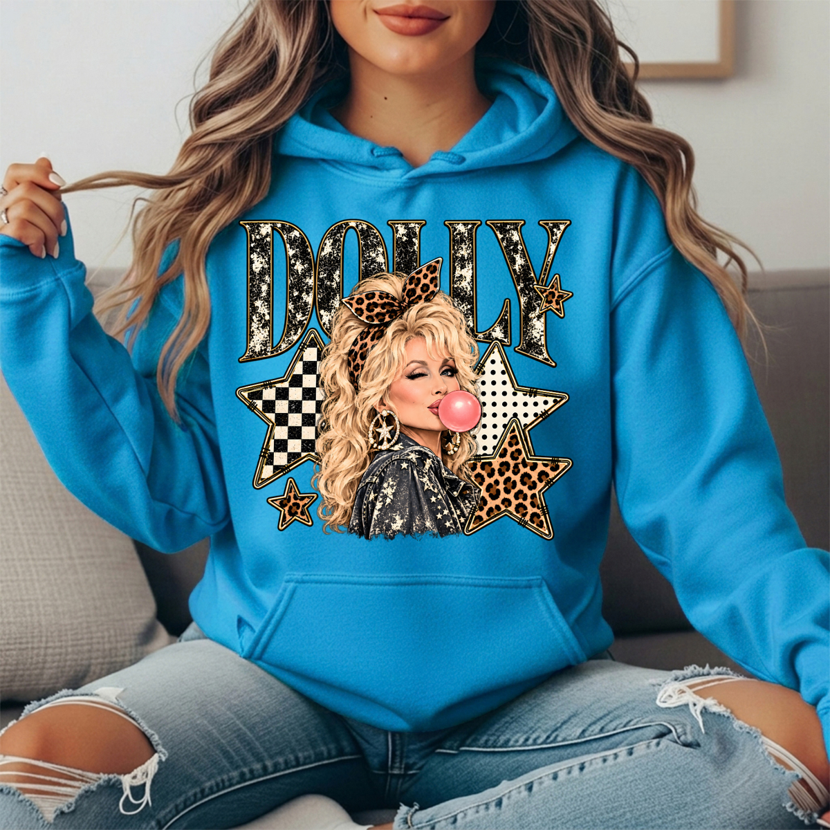 Dolly Bubblegum & Leopard Stars Graphic Hoodie