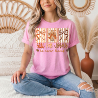 Fall for Jesus He Never Leaves Christian Graphic Tee