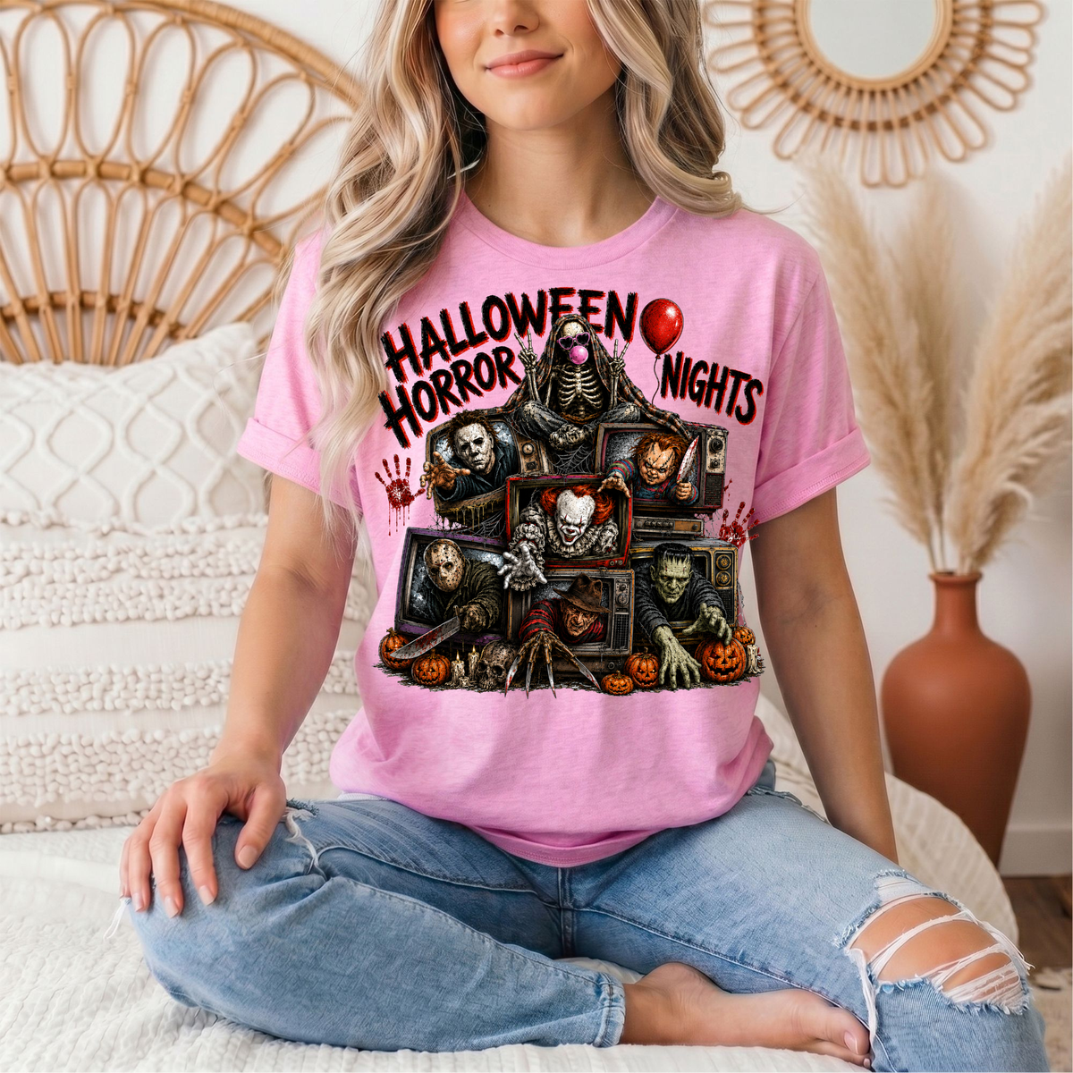 Halloween Horror Nights Vintage TV Graphic Tee
