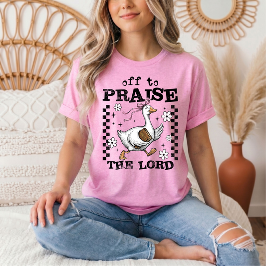Off To Praise The Lord Christian Graphic Tee