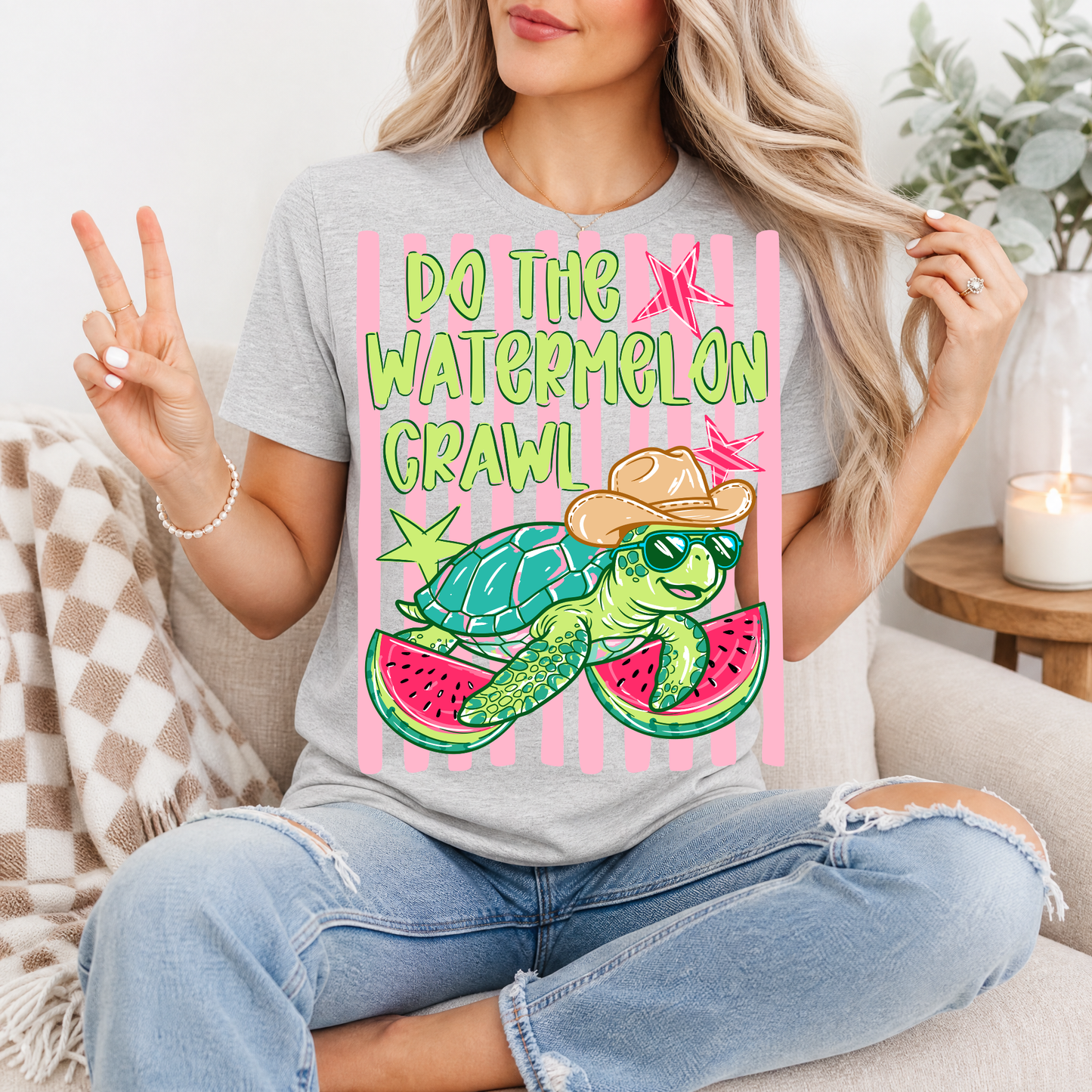 Watermelon Crawl Turtle Premium Graphic Tee