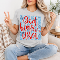 God Bless The USA Cheetah Blue Premium Graphic Tee