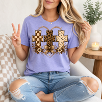 Christian Cross Trio Floral & Bow Graphic Tee