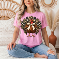 Camo & Buffalo Check Turkey Thanksgiving Graphic Tee
