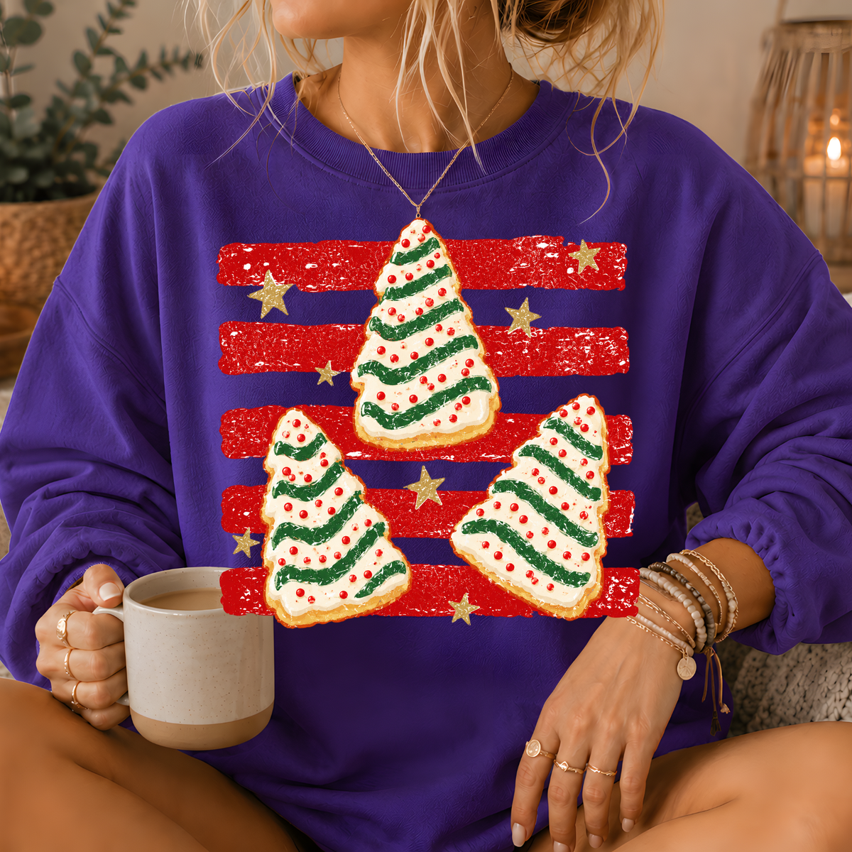 Christmas Tree Snack Cake Crewneck Sweatshirt