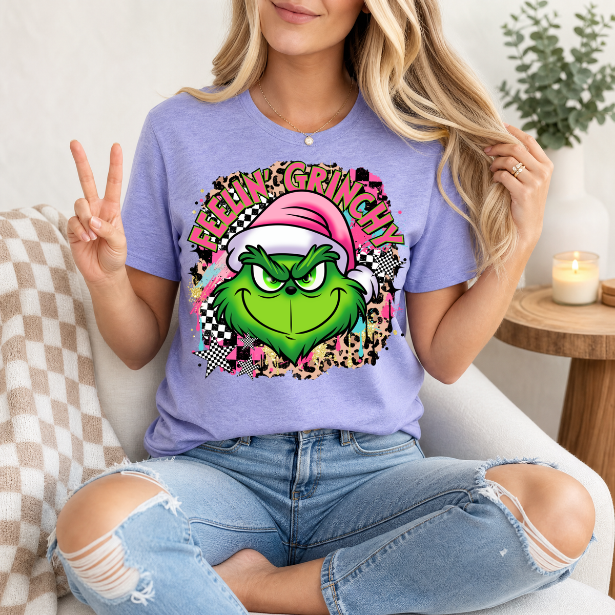 Feelin' Grinchy Christmas Premium Graphic Tee