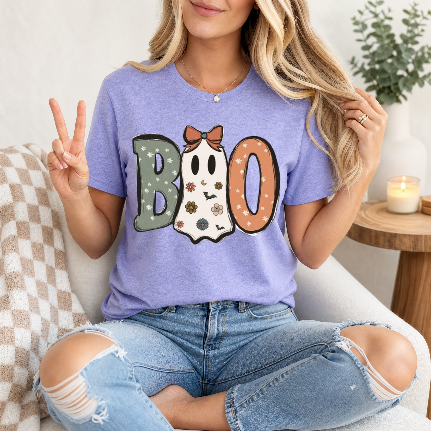 Boo Bow Ghost Premium Graphic Tee